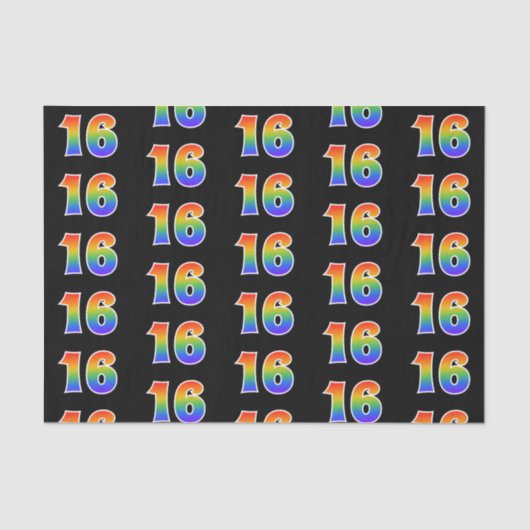 Leuk Rainbow Spectrum Pattern "16" Evenementnummer Tissuepapier (Voorkant)