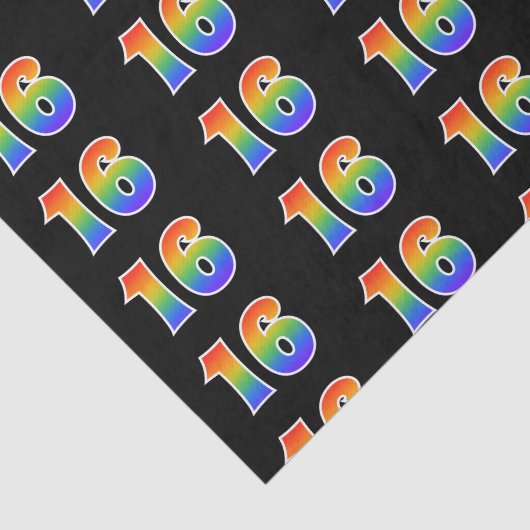 Leuk Rainbow Spectrum Pattern "16" Evenementnummer Tissuepapier (Detail)