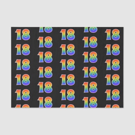 Leuk Rainbow Spectrum Pattern "18" Evenementnummer Tissuepapier (Voorkant)