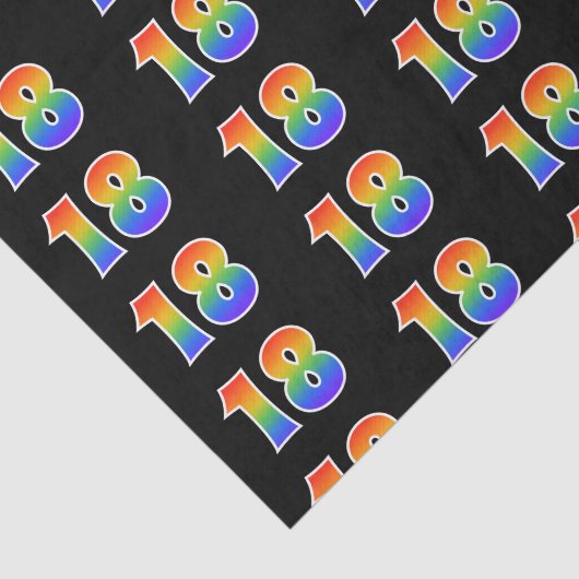 Leuk Rainbow Spectrum Pattern "18" Evenementnummer Tissuepapier (Detail)