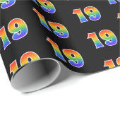 Leuk Rainbow Spectrum Pattern "19" Evenementnummer Cadeaupapier (Rol Hoek)