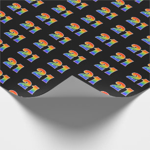 Leuk Rainbow Spectrum Pattern "21" Evenementnummer Cadeaupapier