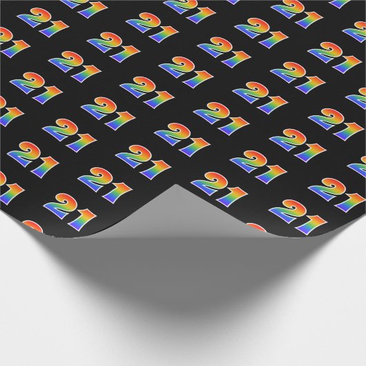 Leuk Rainbow Spectrum Pattern "21" Evenementnummer Cadeaupapier (Hoek)