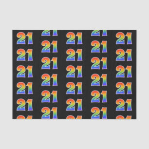 Leuk Rainbow Spectrum Pattern "21" Evenementnummer Tissuepapier