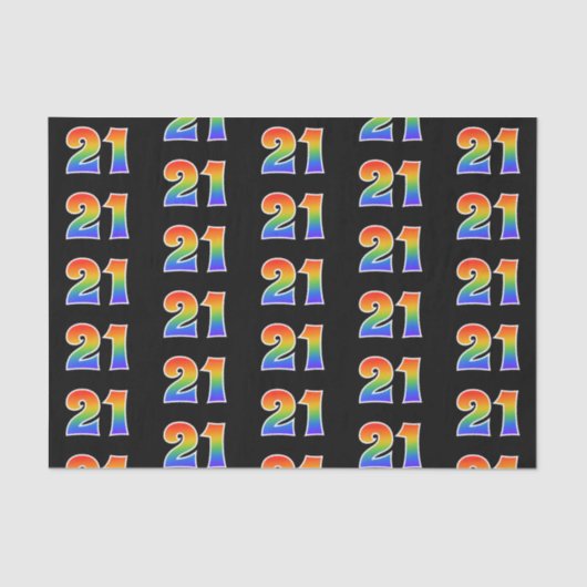 Leuk Rainbow Spectrum Pattern "21" Evenementnummer Tissuepapier (Voorkant)