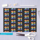 Leuk Rainbow Spectrum Pattern "21" Evenementnummer Tissuepapier (Craft)