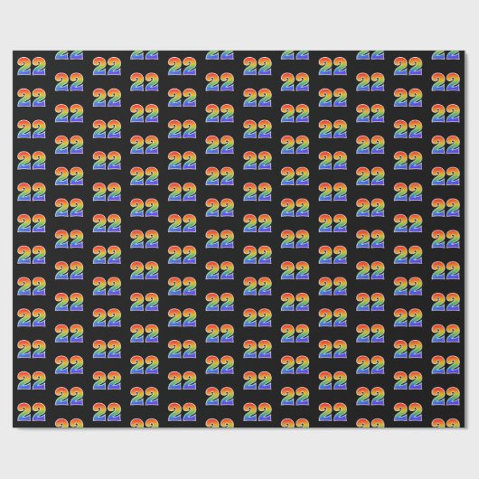 Leuk Rainbow Spectrum Pattern "22" Evenementnummer Cadeaupapier (Vlak)