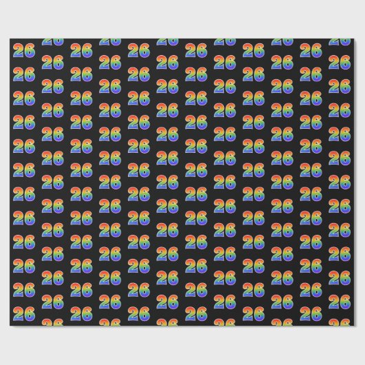 Leuk Rainbow Spectrum Pattern "26" Evenementnummer Cadeaupapier (Vlak)