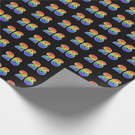 Leuk Rainbow Spectrum Pattern "26" Evenementnummer Cadeaupapier (Hoek)