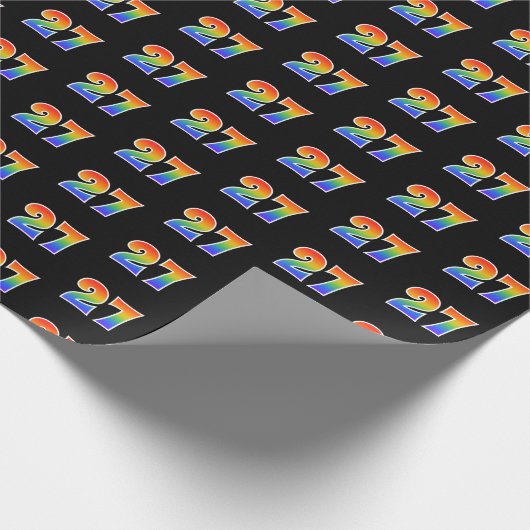 Leuk Rainbow Spectrum Pattern "27" Evenementnummer Cadeaupapier (Hoek)