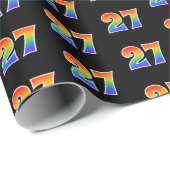 Leuk Rainbow Spectrum Pattern "27" Evenementnummer Cadeaupapier (Rol Hoek)