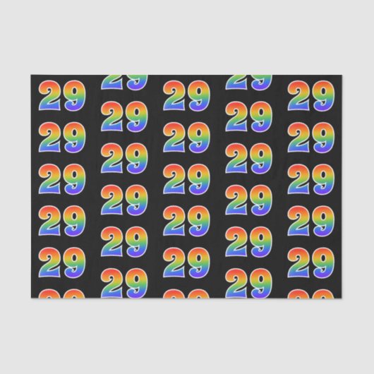 Leuk Rainbow Spectrum Pattern "29" Evenementnummer Tissuepapier (Voorkant)