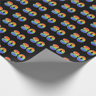 Leuk Rainbow Spectrum Pattern "30" Evenementnummer Cadeaupapier