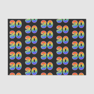 Leuk Rainbow Spectrum Pattern "30" Evenementnummer Tissuepapier