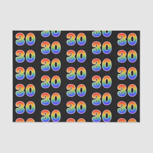 Leuk Rainbow Spectrum Pattern "30" Evenementnummer Tissuepapier (Voorkant)