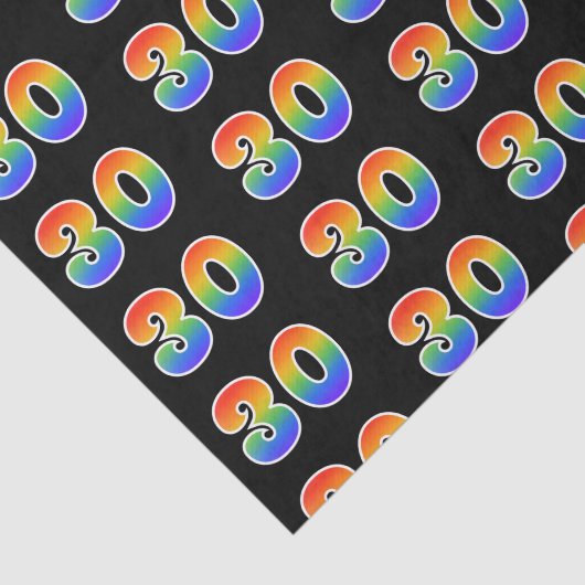Leuk Rainbow Spectrum Pattern "30" Evenementnummer Tissuepapier (Detail)