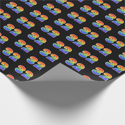 Leuk Rainbow Spectrum Pattern "32" Evenementnummer Cadeaupapier (Hoek)