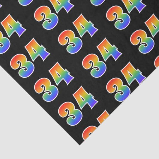 Leuk Rainbow Spectrum Pattern "34" Evenementnummer Tissuepapier (Detail)