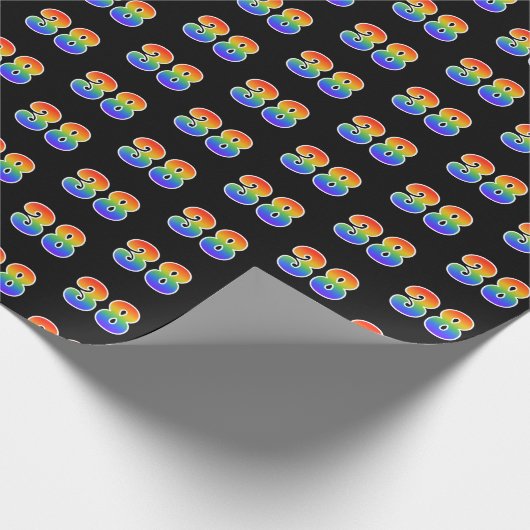 Leuk Rainbow Spectrum Pattern "38" Evenementnummer Cadeaupapier (Hoek)
