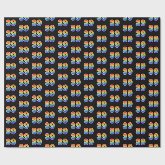 Leuk Rainbow Spectrum Pattern "39" Evenementnummer Cadeaupapier (Vlak)