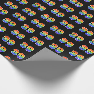 Leuk Rainbow Spectrum Pattern "39" Evenementnummer Cadeaupapier