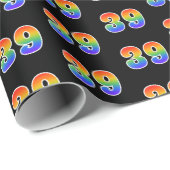 Leuk Rainbow Spectrum Pattern "39" Evenementnummer Cadeaupapier (Rol Hoek)