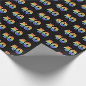 Leuk Rainbow Spectrum Pattern "40" Evenementnummer Cadeaupapier (Hoek)
