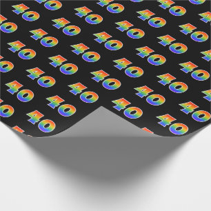 Leuk Rainbow Spectrum Pattern "40" Evenementnummer Cadeaupapier