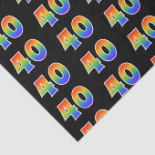 Leuk Rainbow Spectrum Pattern "40" Evenementnummer Tissuepapier (Detail)