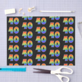 Leuk Rainbow Spectrum Pattern "40" Evenementnummer Tissuepapier (Craft)