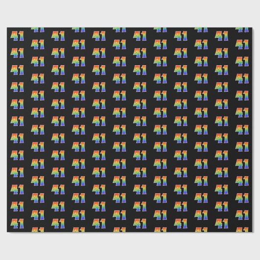Leuk Rainbow Spectrum Pattern "41" Evenementnummer Cadeaupapier (Vlak)
