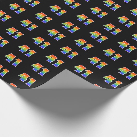 Leuk Rainbow Spectrum Pattern "41" Evenementnummer Cadeaupapier (Hoek)