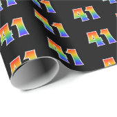 Leuk Rainbow Spectrum Pattern "41" Evenementnummer Cadeaupapier (Rol Hoek)