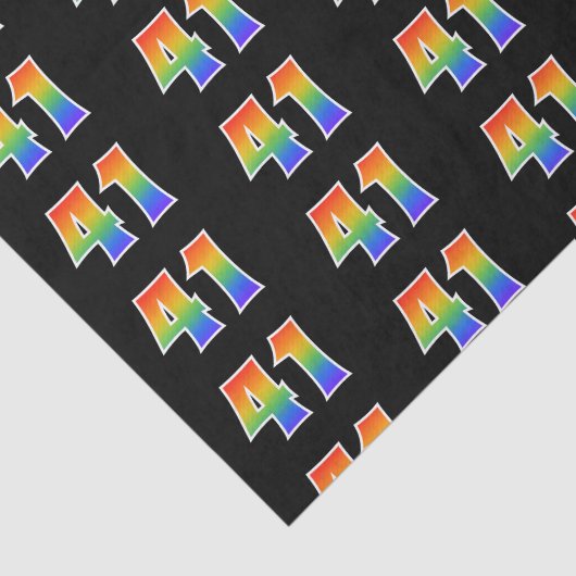 Leuk Rainbow Spectrum Pattern "41" Evenementnummer Tissuepapier (Detail)