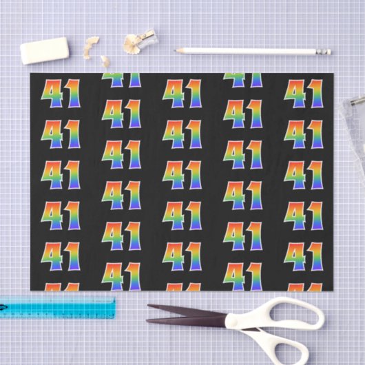 Leuk Rainbow Spectrum Pattern "41" Evenementnummer Tissuepapier (Craft)