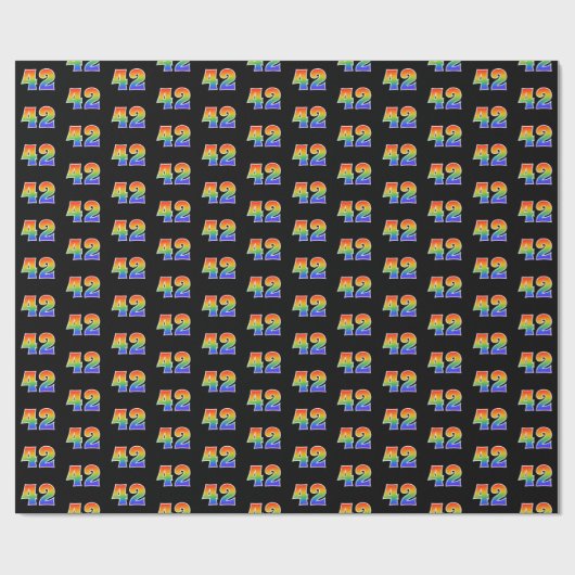 Leuk Rainbow Spectrum Pattern "42" Evenementnummer Cadeaupapier (Vlak)
