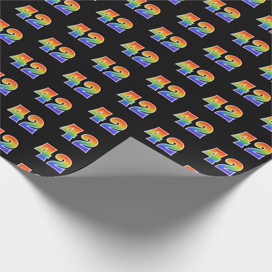 Leuk Rainbow Spectrum Pattern "42" Evenementnummer Cadeaupapier (Hoek)