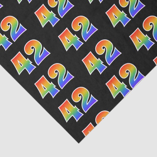 Leuk Rainbow Spectrum Pattern "42" Evenementnummer Tissuepapier (Detail)