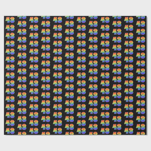 Leuk Rainbow Spectrum Pattern "43" Evenementnummer Cadeaupapier (Vlak)