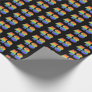 Leuk Rainbow Spectrum Pattern "43" Evenementnummer Cadeaupapier