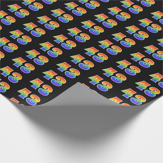 Leuk Rainbow Spectrum Pattern "43" Evenementnummer Cadeaupapier (Hoek)