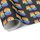 Leuk Rainbow Spectrum Pattern "43" Evenementnummer Cadeaupapier (Rol Hoek)