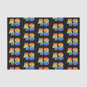 Leuk Rainbow Spectrum Pattern "43" Evenementnummer Tissuepapier