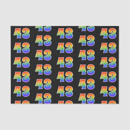 Leuk Rainbow Spectrum Pattern "43" Evenementnummer Tissuepapier (Voorkant)