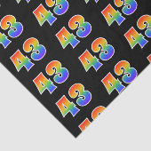 Leuk Rainbow Spectrum Pattern "43" Evenementnummer Tissuepapier (Detail)