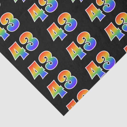 Leuk Rainbow Spectrum Pattern "43" Evenementnummer Tissuepapier (Detail)