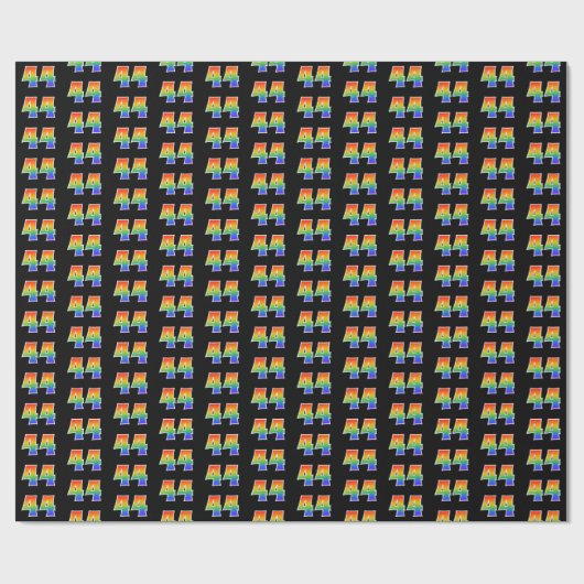 Leuk Rainbow Spectrum Pattern "44" Evenementnummer Cadeaupapier (Vlak)