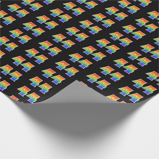 Leuk Rainbow Spectrum Pattern "44" Evenementnummer Cadeaupapier (Hoek)