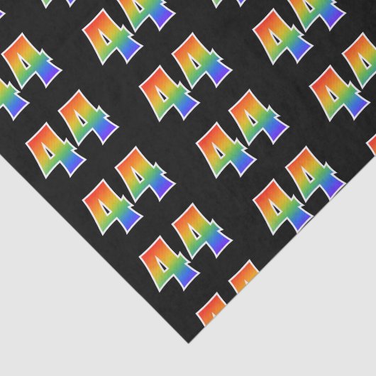 Leuk Rainbow Spectrum Pattern "44" Evenementnummer Tissuepapier (Detail)