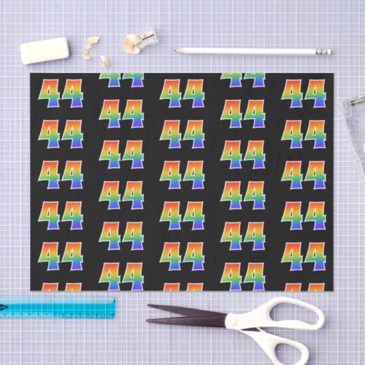 Leuk Rainbow Spectrum Pattern "44" Evenementnummer Tissuepapier (Craft)